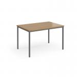 Flexi 25 rectangular table with graphite frame 1200mm x 800mm - oak