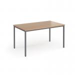 Flexi 25 rectangular table with graphite frame 1400mm x 800mm - beech