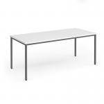 Flexi 25 rectangular table with graphite frame 1800mm x 800mm - white