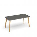 Saxon rectangular worktable with 4 oak legs 1800mm x 800mm - onyx grey