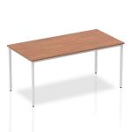 Impulse Straight Table 1600 Walnut Box Frame Leg Silver BF00143