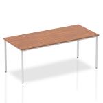 Impulse Straight Table 1800 Walnut Box Frame Leg Silver BF00144