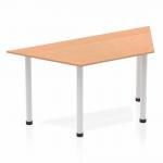 Impulse Trapezium Table 1600 Oak Post Leg Silver BF00182