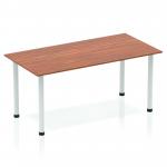 Impulse Straight Table 1400 Walnut Post Leg Silver BF00185