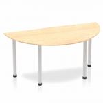 Impulse Semi-circle Table 1600 Maple Post Leg Silver BF00195