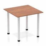 Impulse Square Table 800 Walnut Post Leg Silver BF00207