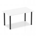 Impulse 1400mm Straight Table White Top Black Post Leg BF00372