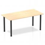 Impulse 1600mm Straight Table Maple Top Black Post Leg BF00380