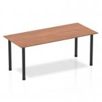 Impulse 1800mm Straight Table Walnut Top Black Post Leg BF00384