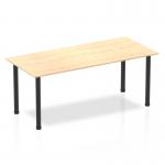 Impulse 1800mm Straight Table Maple Top Black Post Leg BF00385