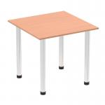 Impulse 800mm Square Table Beech Top Chrome Post Leg I003578 82797DY