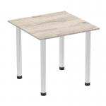 Impulse 800mm Square Table Grey Oak Top Aluminium Post Leg I003662 82818DY