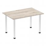 Impulse 1200mm Straight Table Grey Oak Top Chrome Post Leg I003615 83014DY