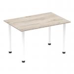 Impulse 1200mm Straight Table Grey Oak Top White Post Leg I003711 83021DY