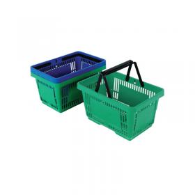 Plastic Shopping Basket Green (12 Pack) 370767 SBY18593