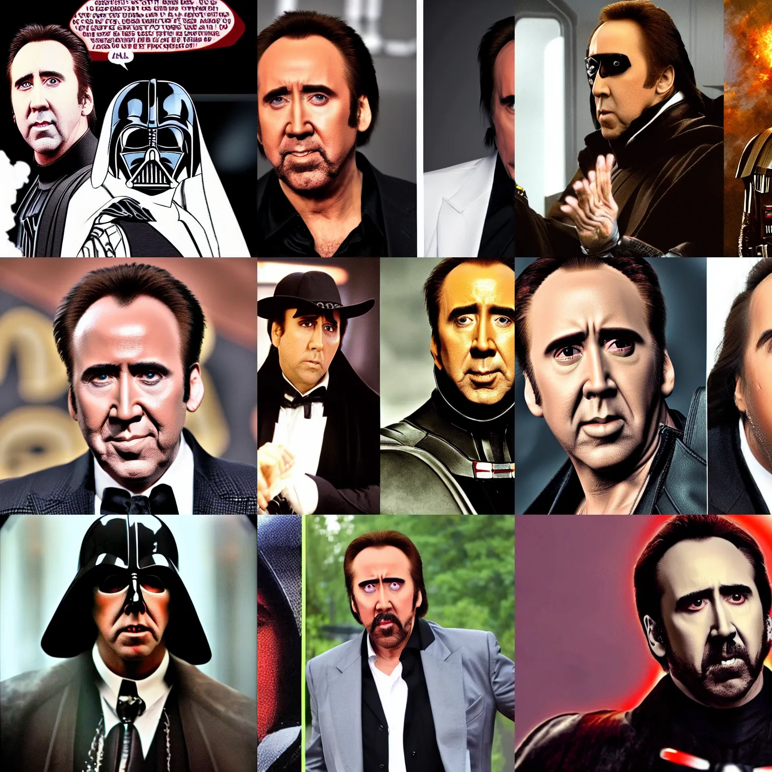 Prompt: nicolas cage is darth vader