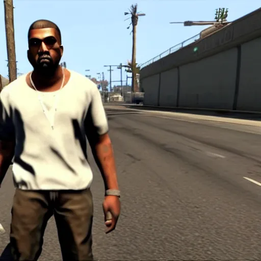 Kanye West in GTA V, gameplay footage | Stable Diffusion | OpenArt