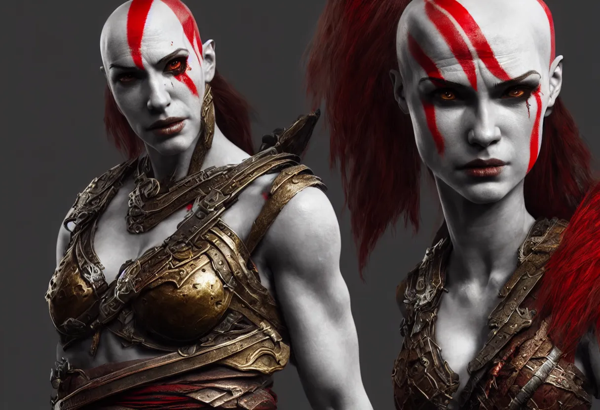 female kratos from god of war, hyper detailed, digital | Stable ...