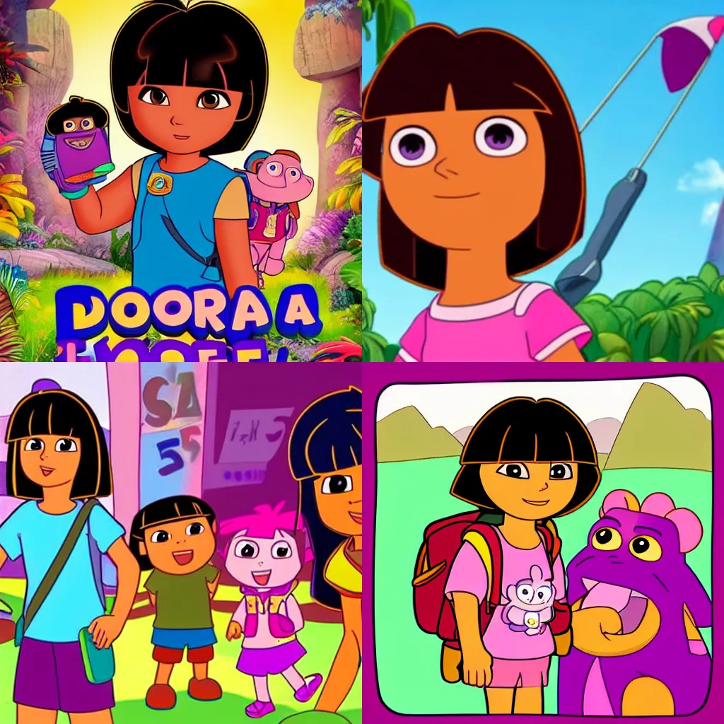 dora the explorer with gun | Stable Diffusion