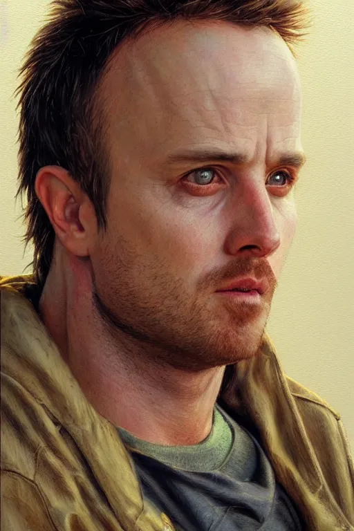 jesse pinkman, closeup character portrait art by | Stable Diffusion ...