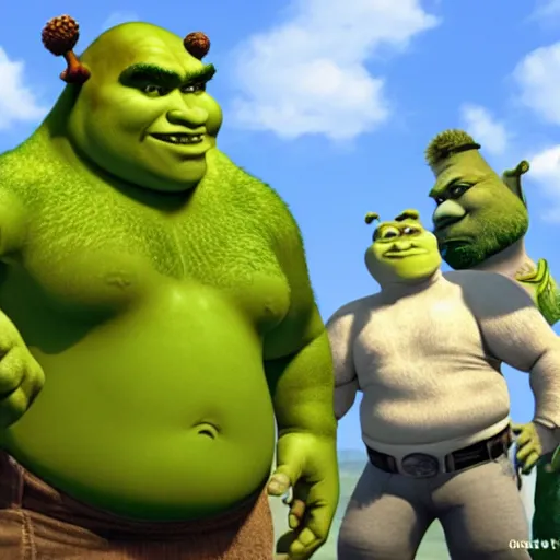 Prompt: recursive infinite shrek atoms infinity shrek sherk sherk