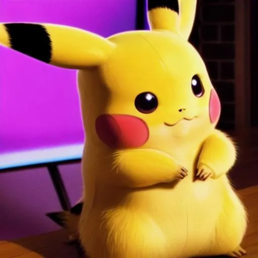 The Pikachu movie: Pikachu has yellow fur and the fu... | OpenArt