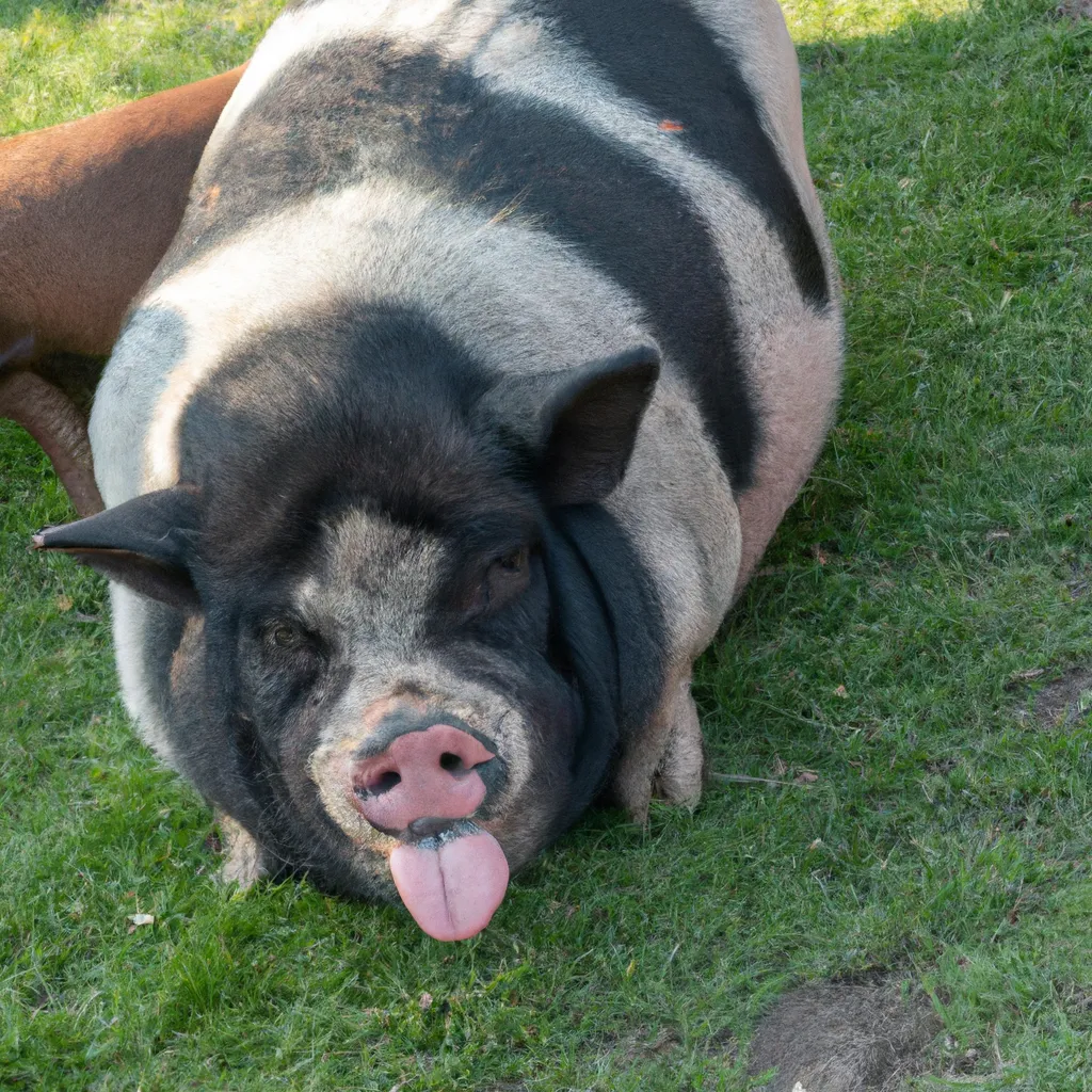 Prompt: a photo of a hybrid between a dog and a pig.