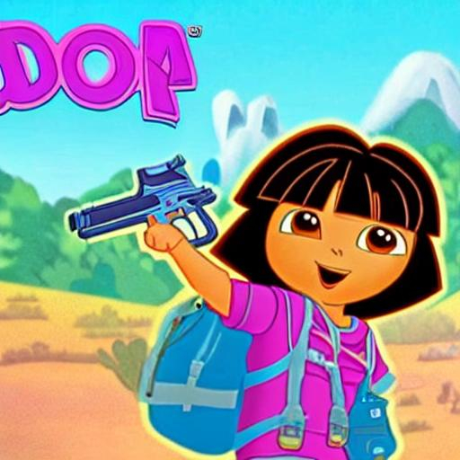 Dora the explorer with a gun | OpenArt