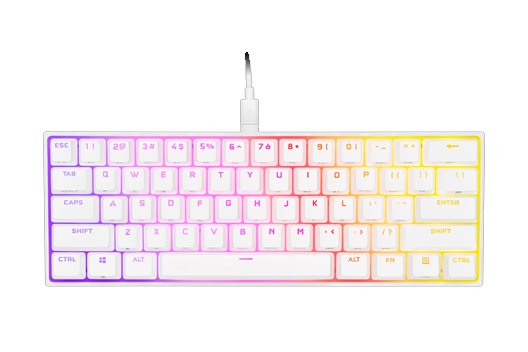 K65 RGB MINI 60% Mechanical Gaming Keyboard — CHERRY MX SPEED — White				