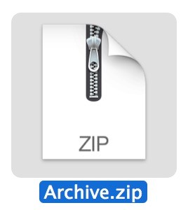 A zip archive in Mac OS X