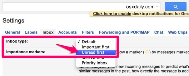 How do i set my gmail inbox to show unread mail - falototally