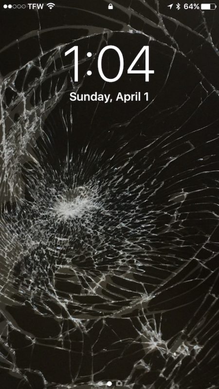 The broken screen glass wallpaper prank for iPhone and iPad