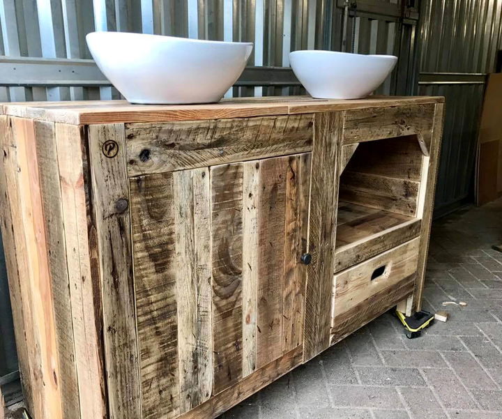 diy pallet bathroom cabinet