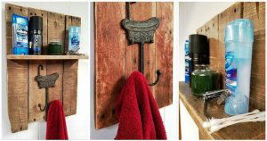 Pallet Towel Rack with a Shelf