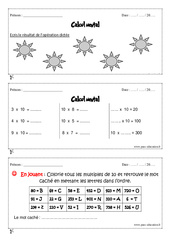 Calcul mental - Exercice et bilan - Semaine 5 à 8 : 4eme Primaire - PDF à imprimer