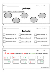 Calcul mental - Exercice et bilan - Semaine 9 à 12 : 4eme Primaire - PDF à imprimer