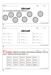 Calcul mental - Exercices et bilan - Semaine 25 à 28 : 4eme Primaire - PDF à imprimer