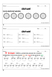 Calcul mental - Exercice et bilan - Semaine 33 à 36 : 4eme Primaire - PDF à imprimer