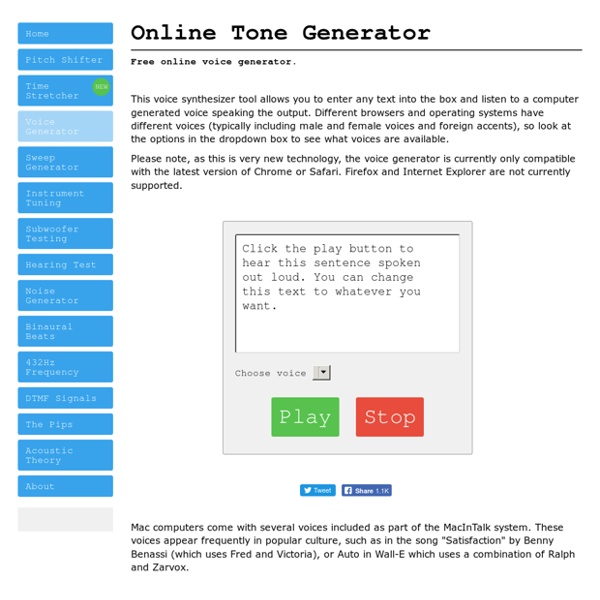 Free Online Voice Generator | Pearltrees