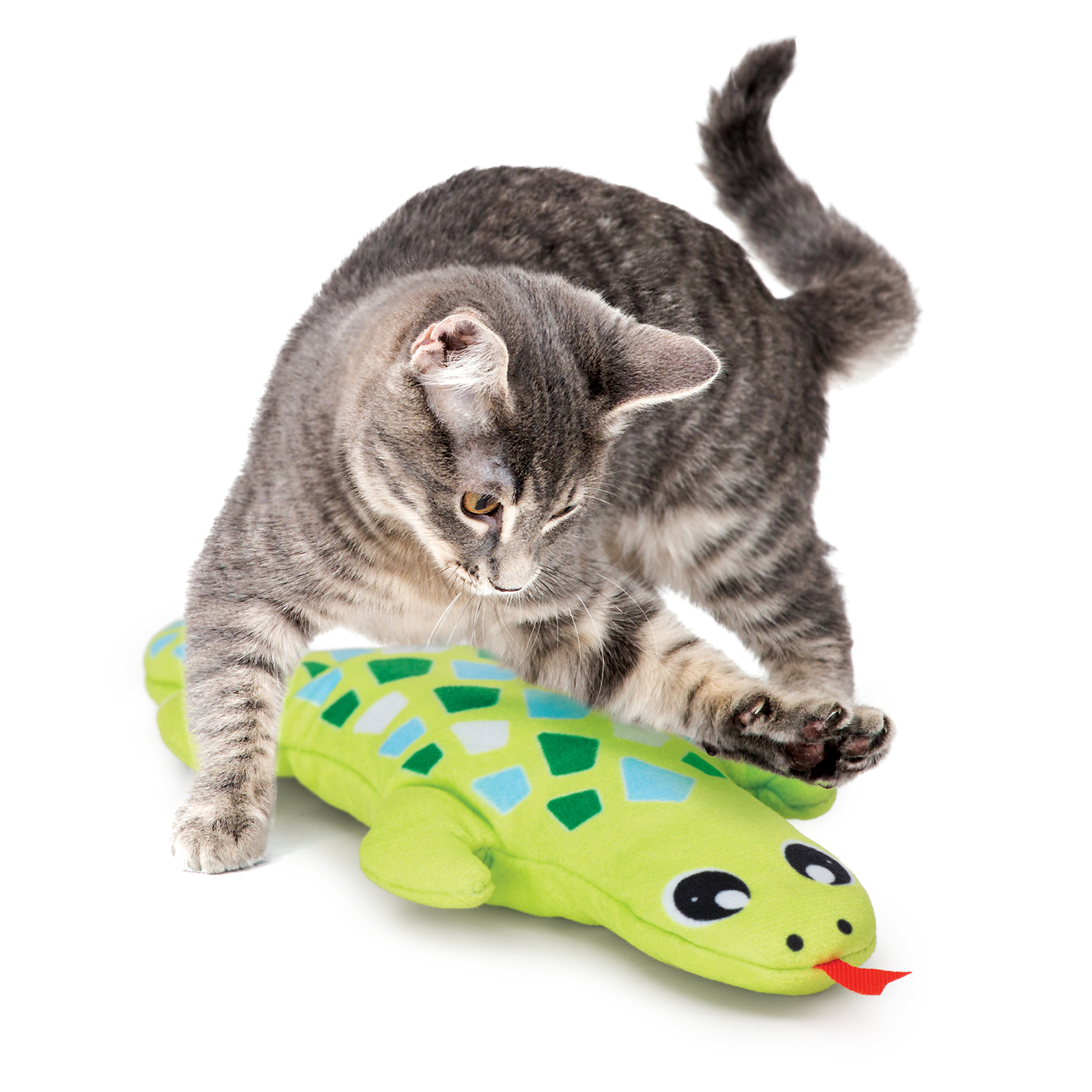 Catit Groovy Gecko Motion-Activated Cat Toy with Catnip