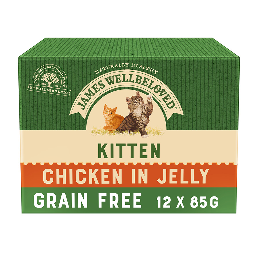 James Wellbeloved Grain Free Kitten Wet Cat Food Chicken Jelly