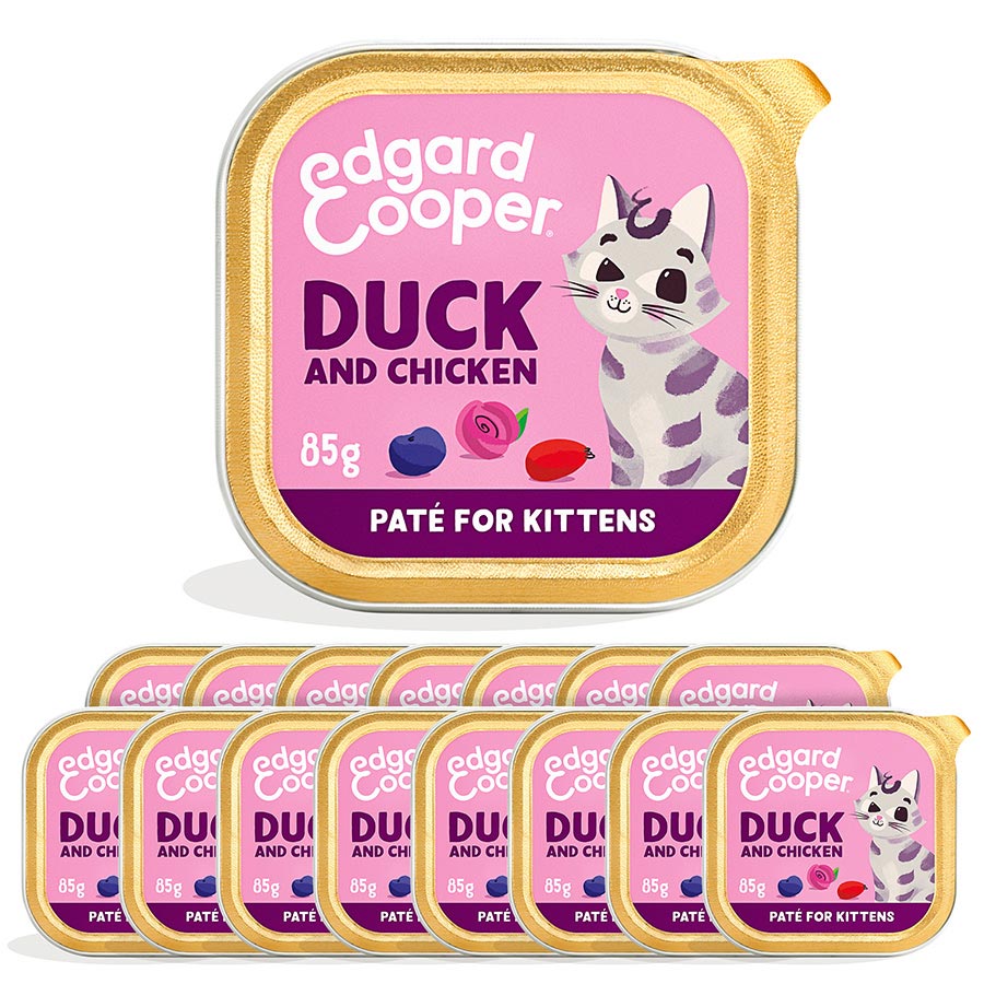 Edgard & Cooper Grain Free Wet Kitten Food Pate Duck & Chicken