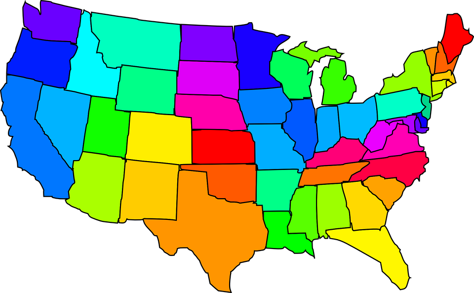 Us Map Outline Color