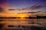 landscape, laguna, sunset