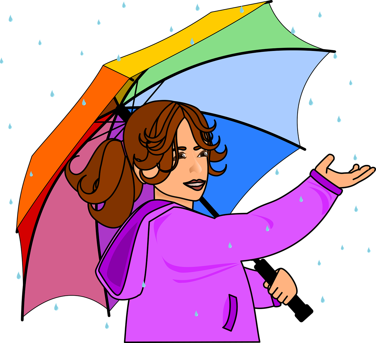 Download Umbrella, Rain, Girl. Royalty-Free Vector Graphic - Pixabay