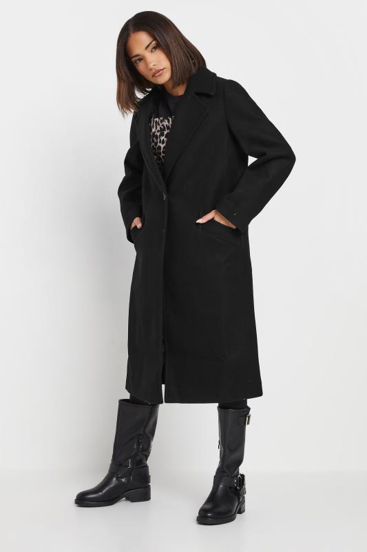 Petite  PixieGirl Black Open Collar Longline Formal Coat