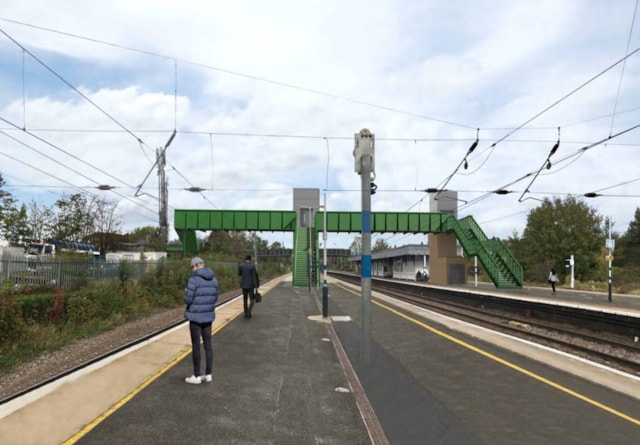 Proposed appearance of Biggleswade station footbridge, Network Rail