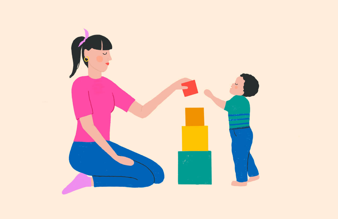 Small Talk mother son illustration