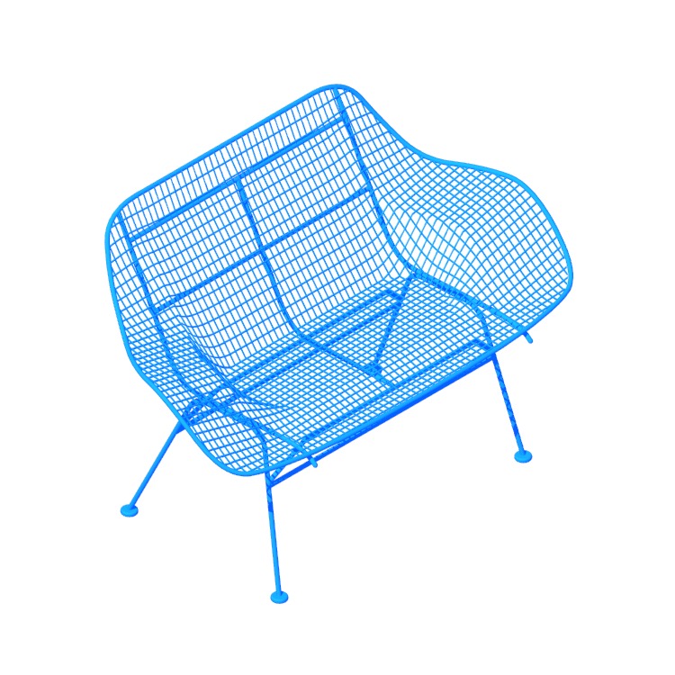 Perspective view of a 3D model of the Sculptura Bench