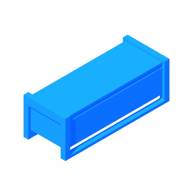 3D model of the Matera Storage Bench viewed in perspective